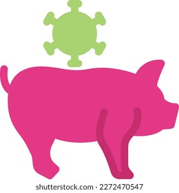 pig Vector illustration on a transparent background. Premium quality symmbols. Line Color vector icons for concept and graphic design.