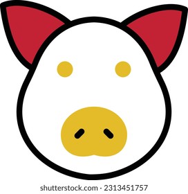 pig Vector illustration on a transparent background. Premium quality symmbols. Line Color vector icons for concept and graphic design.