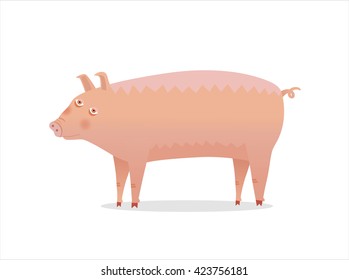 Pig - vector illustration of a piglet isolated on white background. A part of Dodo collection.