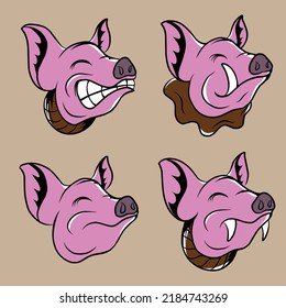 pig vector illustration specifically given for branding needs and so on