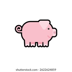 Pig vector isolated illustration. Pig icon