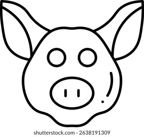 Pig vector, line icon, design
