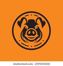 pig vector logo design for commercial use 