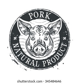 pig vector logo design template. pork or meat icon