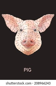 pig vector mosaic portrait