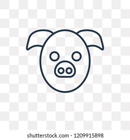 Pig vector outline icon isolated on transparent background, high quality linear Pig transparency concept can be used web and mobile