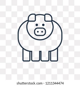 Pig vector outline icon isolated on transparent background, high quality linear Pig transparency concept can be used web and mobile