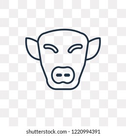 Pig vector outline icon isolated on transparent background, high quality linear Pig transparency concept can be used web and mobile