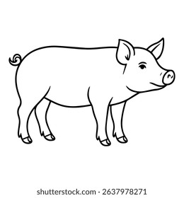 pig vector realistic line icon on white background
Vector line icon animal, wildlife