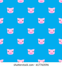 Pig vector seamless pattern background