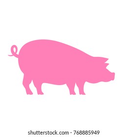 Pig vector silhouette icon