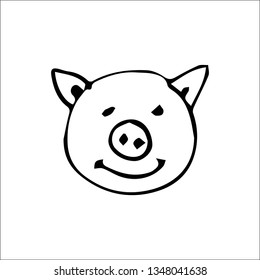 pig vector sketch