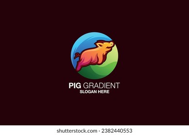 pig vector template logo design