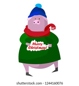 Pig is waiting for Christmas