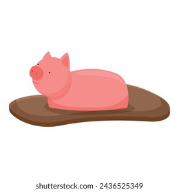 Schweinewaschen in Wasser Ikone Cartoon Vektor. Nutztier. Schutz der Landwirtschaft