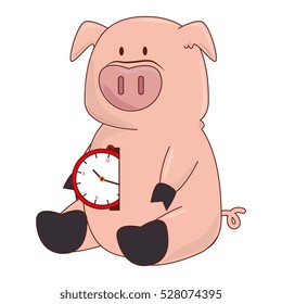 pig with watch character