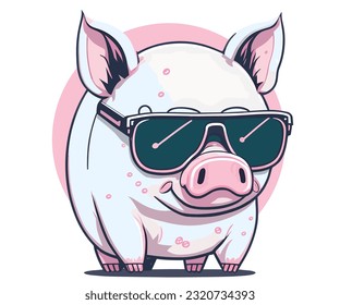 Pig wearing sunglasses vector image