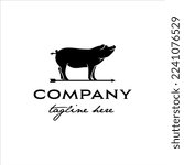 Pig weathervane logo with masculine design style