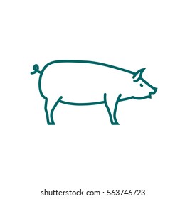 Pig web line icon.