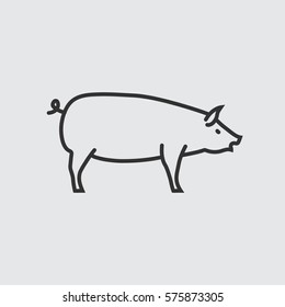 Pig web line icon.