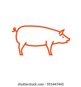 Pig web line icon.