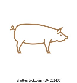 Pig web line icon.