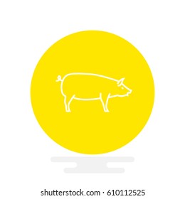 Pig web line icon.