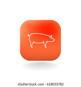 Pig web line icon.