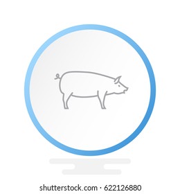 Pig web line icon.
