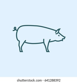 Pig web line icon.