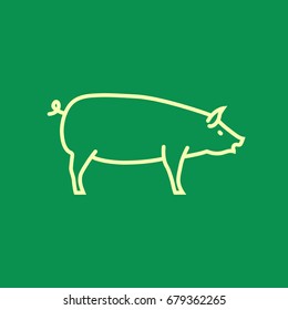 Pig web line icon.