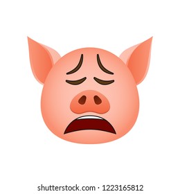 Pig in weeping emoji icon. Element of new year symbol icon for mobile concept and web apps. Detailed Pig in weeping emoji icon can be used for web and mobile