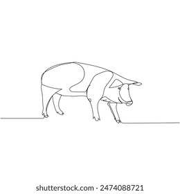 pig, wild boar, livestock, piglet one line art. Continuous line drawing of farm, nature, agriculture, farm animals, rural life, ranch.