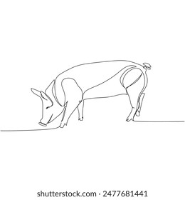 pig, wild boar, livestock, piglet one line art. Continuous line drawing of farm, nature, agriculture, farm animals, rural life, ranch.