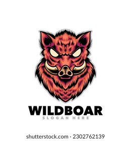 Pig wildboar mascot logo template