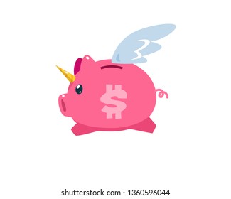 a pig with wing and horn