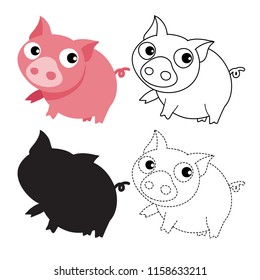 pig worksheet vector design