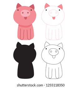 pig worksheet vector design