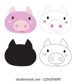 pig worksheet vector design