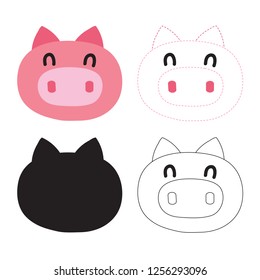 pig worksheet vector design