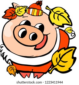 Pig year 2019 happy  calendar