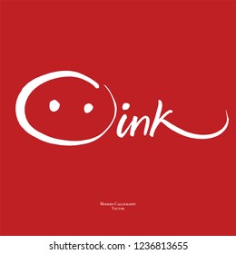 Pig year poster, new year 2019, calligraphy poster, handwritten text