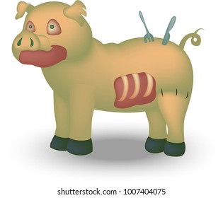 Pig zombie art