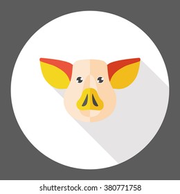 pig zoo animal flat icon