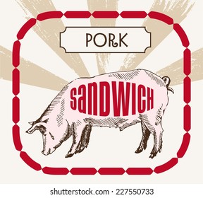 pig-breeding. vector sketch on a white background