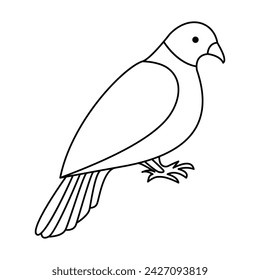 Pigean single continuous one line out line vector art  drawing  and tattoo design