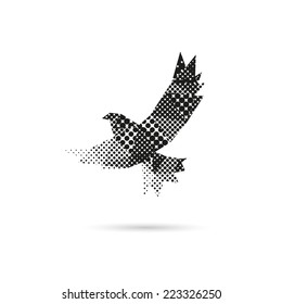 Pigeon abstract isolated on a white backgrounds, vector illustration