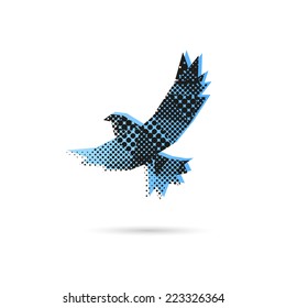 Pigeon abstract isolated on a white backgrounds, vector illustration