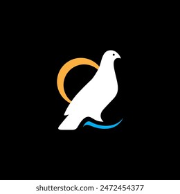 pigeon bird domestic modern logo design vector