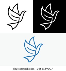 Pigeon Bird Holy Spirit Logo